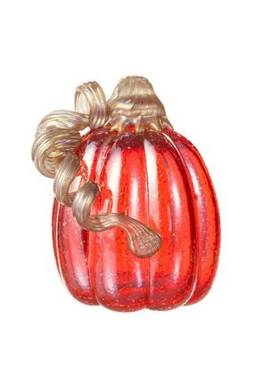Glitzhome Fall Multi-Style Short Glass Pumpkins in Red at Nordstrom, Size Small