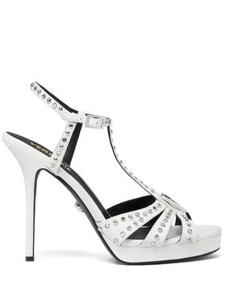 Versace 120mm studded platform sandals - women - Lambskin/Calf Leather/Goat Skin/Calf Leather - 37.5 - White