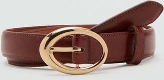 Mango Cintura fibbia ovale marrone - Donna - XL - MANGO