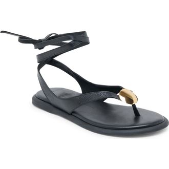 Dolce Vita Judy Ankle Wrap Sandal in Black Leather at Nordstrom, Size 8