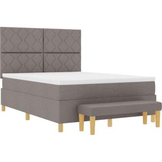 vidaXL Box Spring Bed with Mattress Taupe 160 x 200 cm Fabric vidaXL