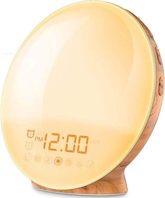 OEM Despertador Luz,despertador Luz Amanecer Simulaci&oacute;n De Amanecer Y Atardece,wake Up Light Led,2 Alarmas,20 Niveles Brillo,7 Luces De Colores 7 Sonidos 