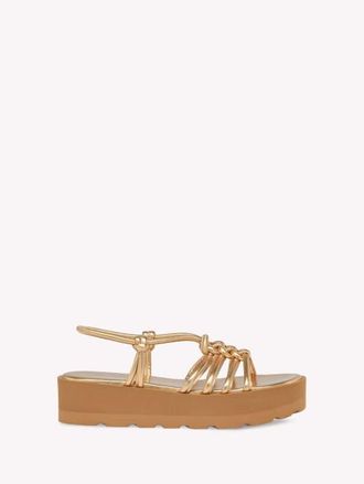 Gianvito Rossi Hebe Sandal in Metallic Gold Leather at Nordstrom, Size 40.5