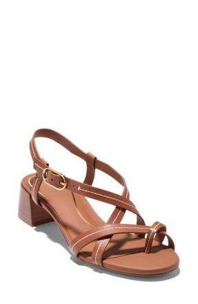 Cole Haan Dillion Slingback Sandal in British Tan /Natural Stitch at Nordstrom, Size 11