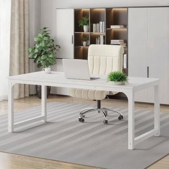 OEM Scrivania Industriale - Scrivania Per Computer - 160 X 80 X 75 Cm - Gambe In Metallo, Bianco