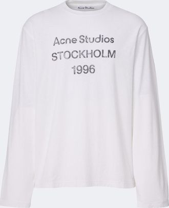 Acne Studios Camiseta de jersey en mezcla de algod&oacute;n con logo