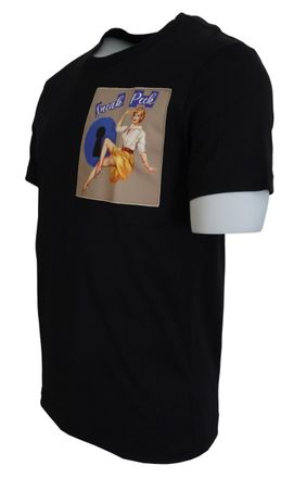 Dolce & Gabbana Mens Black Sneak Peek Cotton Short Sleeve T-Shirt