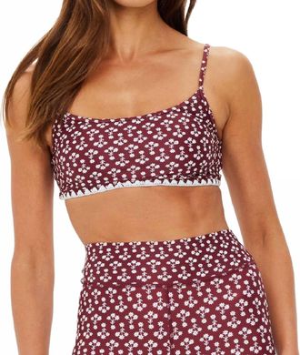 The Upside Firefly Hutton Scoop Bra In Red & White