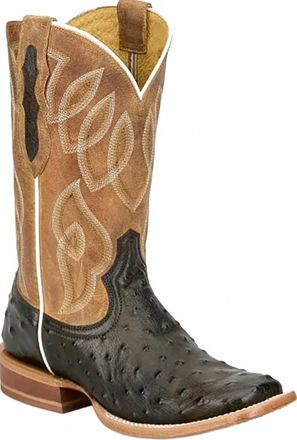 Tony Lama Womens Genuine Ostrich Square Toe Boot