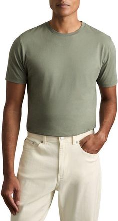 Reiss Bless Cotton T-Shirt in Dark Sage at Nordstrom, Size Large