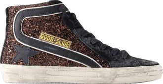 Golden Goose Slide Glitter Sneakers - Golden Goose - Leather - Brown