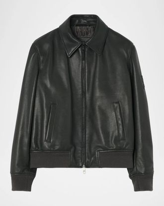 Burberry Bloomsbury Leather Bomber Jacket