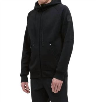 On Mens Zipped Hoodie In Black