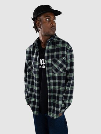 Blue Tomato Flannel Over Camisa verde