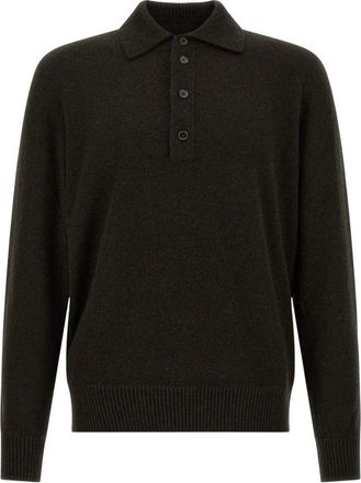 Ermenegildo Zegna Camisa Polo de Manga Larga - Tops - Hombre - Marr&oacute;n - 2XL