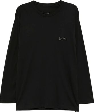 Yohji Yamamoto T-shirt a maniche lunghe in cotone - Nero