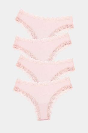 Stripe and Stare Brazilian Four Pack in Pink A Boo at Nordstrom, Size X-Small Uk