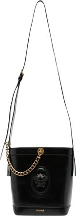 Versace Mini Bucket Bag with Medusa 95 Plaque and Gold-Tone Accents