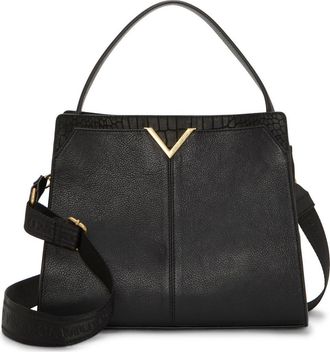 Vince Camuto Tasha Leather Top Handle Bag in Black at Nordstrom