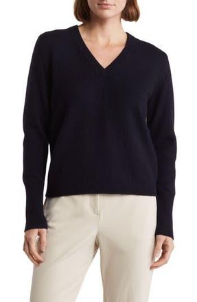 Vince V-Neck Rib Trim Pullover in Coastal at Nordstrom Rack, Size Large