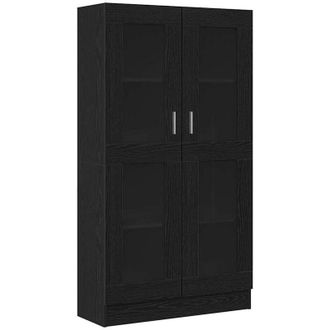 vidaXL Estanter&iacute;a Para Libros Roble Negro 82.5 X 30.5 X 150 Cm Vidaxl