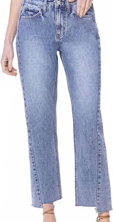 Flying Monkey Rachel Rigid High Rise Straight Jeans In Blue