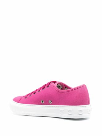 Ferragamo Logo-Embossed Canvas Sneaker - Pink