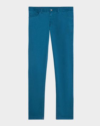 Isaia Men & apos;s Cashmere-Cotton Slim 5-Pocket Pants