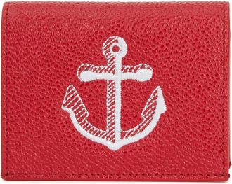 Thom Browne Leren Portemonnees & Pasjeshouders - Dames - Portefeuilles - Rood - ONE Size - Leer - Accessoires