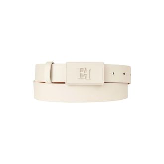 Elisabetta Franchi Belts, female, White, Size: XL Rectangular Buckle Belt