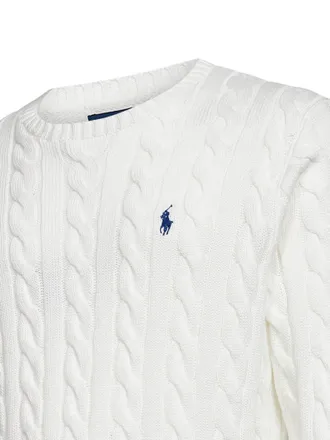 Polo Ralph Lauren Cable Knit Cotton Sweater - White
