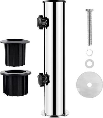 OEM Base Para Sombrilla, Soporte De Montaje Para Sombrilla De &Oslash;50 En Acero Inoxidable, Accesorios Para Sombrillas Con 2 Anillos Reductores De Pvc (&oslash;32/40 