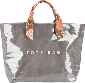 Generic PVC Tote Bag Shoulder Bag Top Handle Shopping Bag Hobo Bag for Women (Grey)