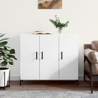 Berkfield Home Sideboard White 90x34x80 cm Engineered Wood | Size: 90 x 34 x 80 cm