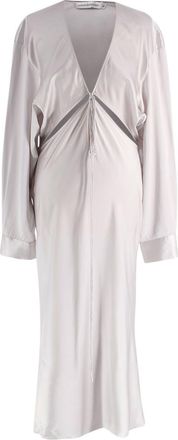 CHRISTOPHER ESBER Grey Silk Cut Out Midi Dress Size S