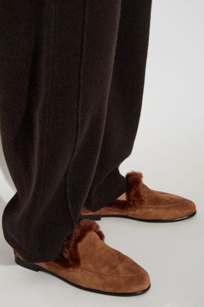 Black Suede Studio Zora Loafers, Womens, Brown
