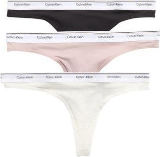 Calvin Klein Balance 3-Pack Thongs in Black/Snow Heather/Pink at Nordstrom Rack, Size Medium
