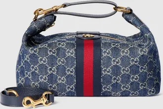 Gucci Vanity Medium Top Handle Bag, Blue, Fabric