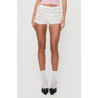 Princess Polly Angelis Lace Shorts in White at Nordstrom, Size 10