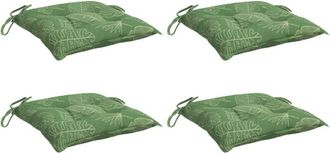 vidaXL Vidaxl - Cojines Para Silla 4 Uds Tela Estampado De Hojas 50x50x7 Cm