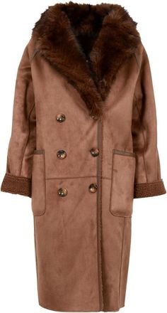 Betta Corradi Cappotto midi doppiopetto - - Coats - Donna - Marrone - XS