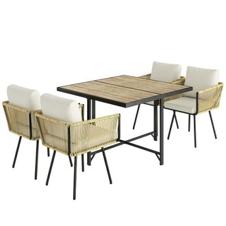 OUTSUNNY Conjunto de jard&iacute;n 110x110x74 cm beige