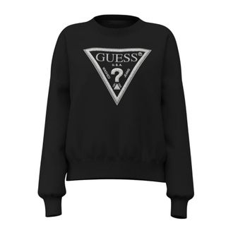 Guess Hoodies & sweatvesten, Dames, Zwart, XS, Katoen, Triangle Logo Sweatshirt