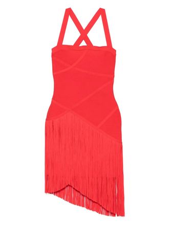 Hérve Léger Josephine mini dress - women - Nylon/Spandex/Elastane/Polyester/Recycled Rayon - M - Red