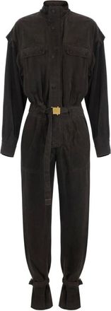 Elisabetta Franchi Jumpsuits & Playsuits, Dames, Bruin, XS, Denim, Denim jumpsuit