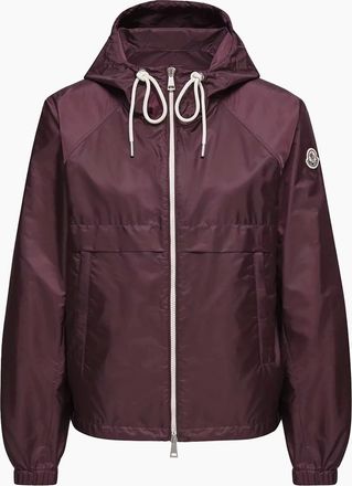 Moncler Womens Womens Coquelicot Jacket Burgundy - Cream - Size: 10