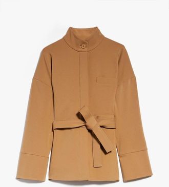 Max Mara Milano Jersey Jas met Coreana Kraag - Dames - Zomerjassen - Bruin - M - Jassen