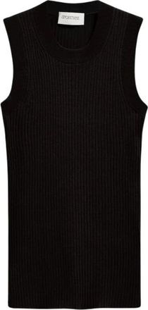 Sportmax Dames, Tops, Zwart, Maat: XL Katoen