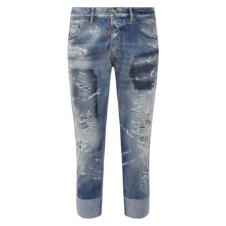 Dsquared2 Mens Sailor Jean Blue Reinforced Ripped Jeans Cotton - Size 32 (Waist)