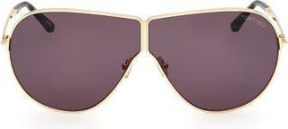 Tom Ford Keating 71mm Oversize Pilot Sunglasses in Shiny Deep Gold /Smoke at Nordstrom Rack